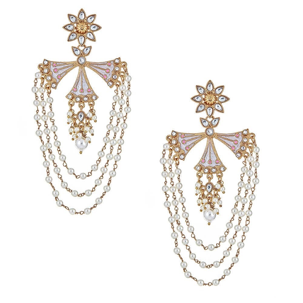 Elegant Gold and Pearl Drop Earrings